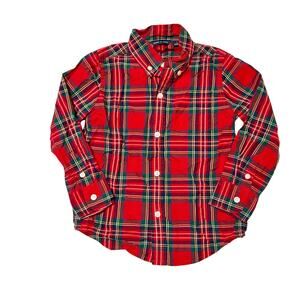 Janie and Jack Tartan Plaid Button Up Holiday Shirt Size 2T